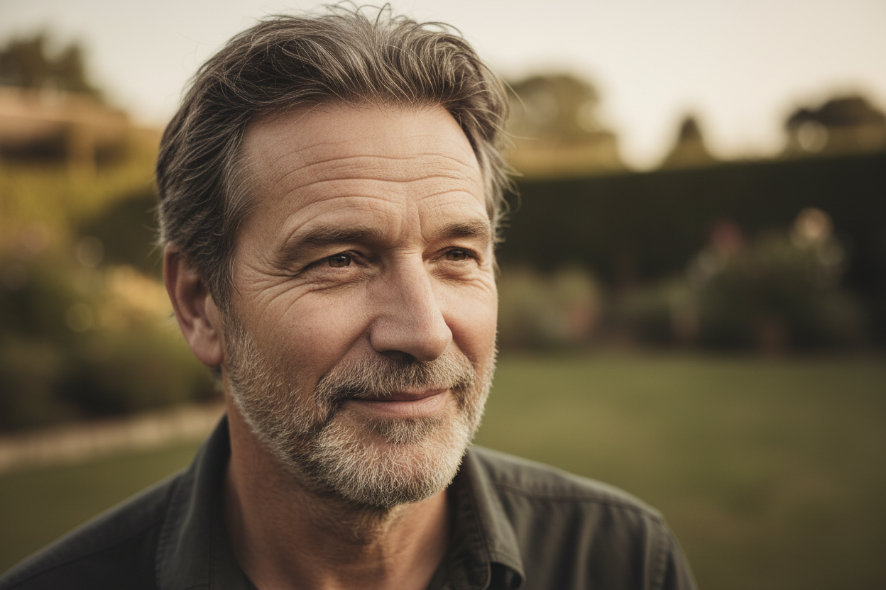 Man with natural wrinkles