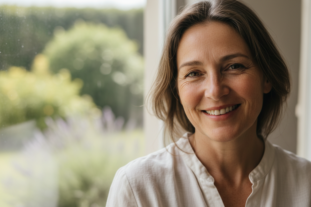 Woman with natural wrinkles